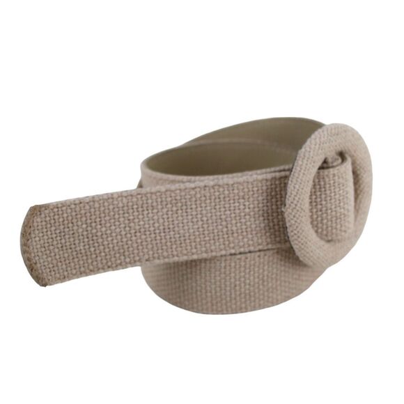 CLASSIC BEIGE CANVAS POLYESTER 1 5/8"Wd DRESS CASUAL WOMEN'S BELT Size S (t61 - Picture 5 of 12